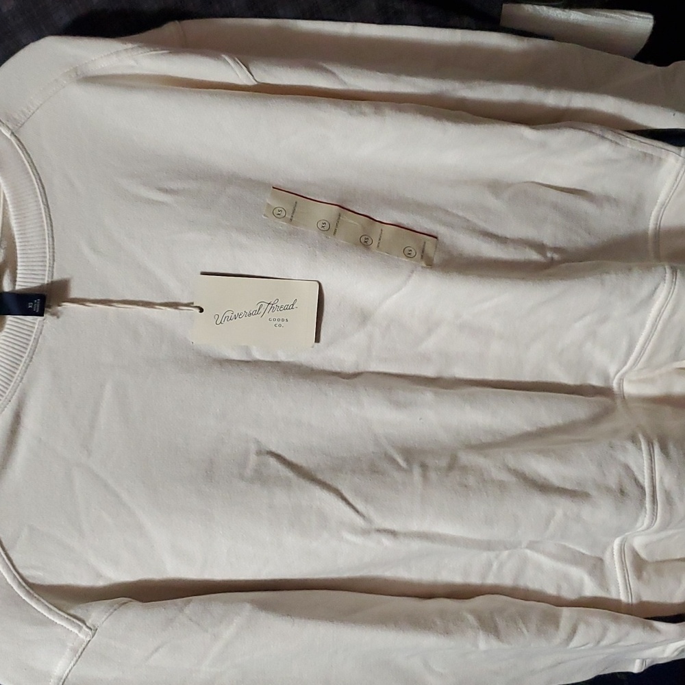 Women's X Small  Oatmeal Cropped Crew Neck Sweatshirt